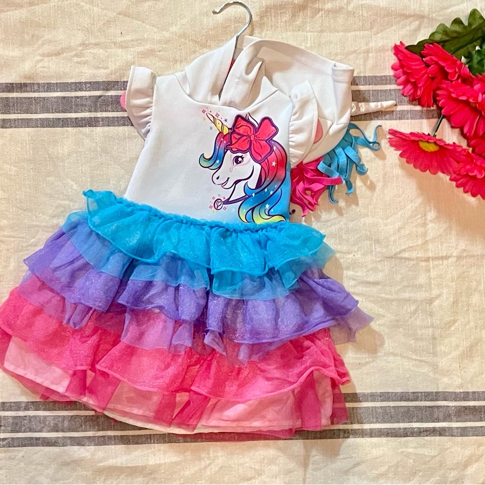 Nickelodeon JoJo unicorn toddler girl dress; size 3t
